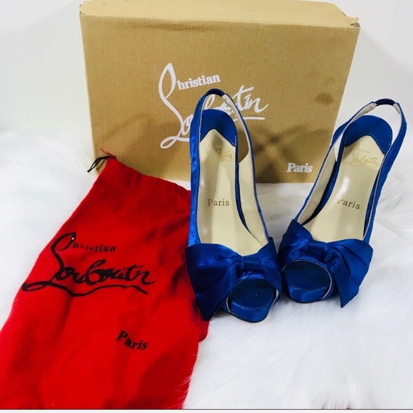 Christian Louboutin Shoes - Christian Louboutin Royal Blue Bow Heels